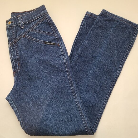 Womens 26x31 Vintage 5-6 Long Rockies Rocky Mountain High Waist 80s Western Jean - Picture 2 of 7